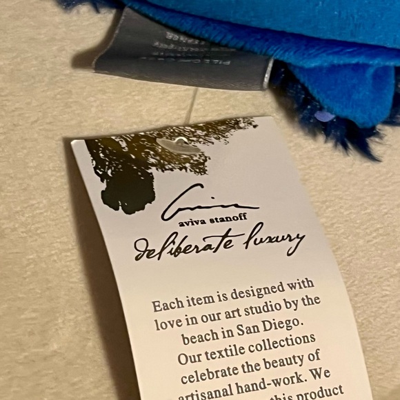 NWOT AVIVA STANOFF Sequins in Motion Velvety Furry Pillow - Picture 3 of 7